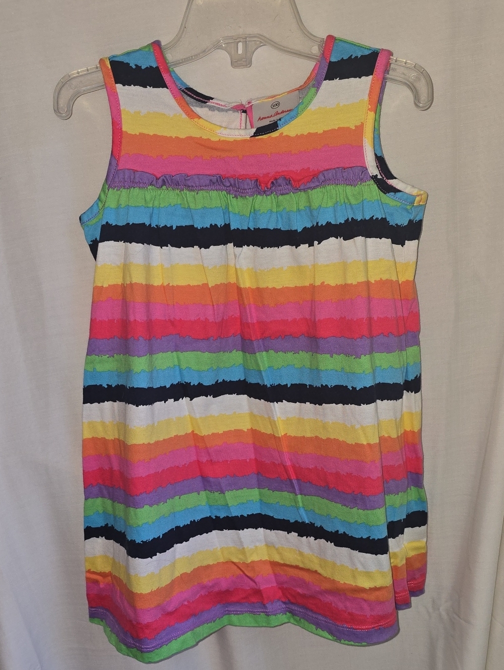 Girls' Rainbow Stripe Sleeveless Tank Dress - Multicolor